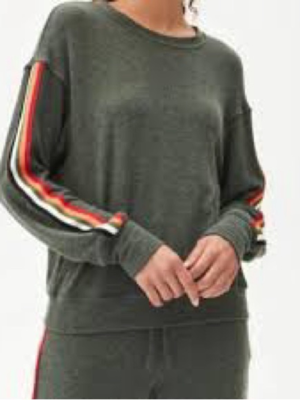 Michael Stars Gigi Pullover Wide neck Long Sleeve Rainbow stripes Size L